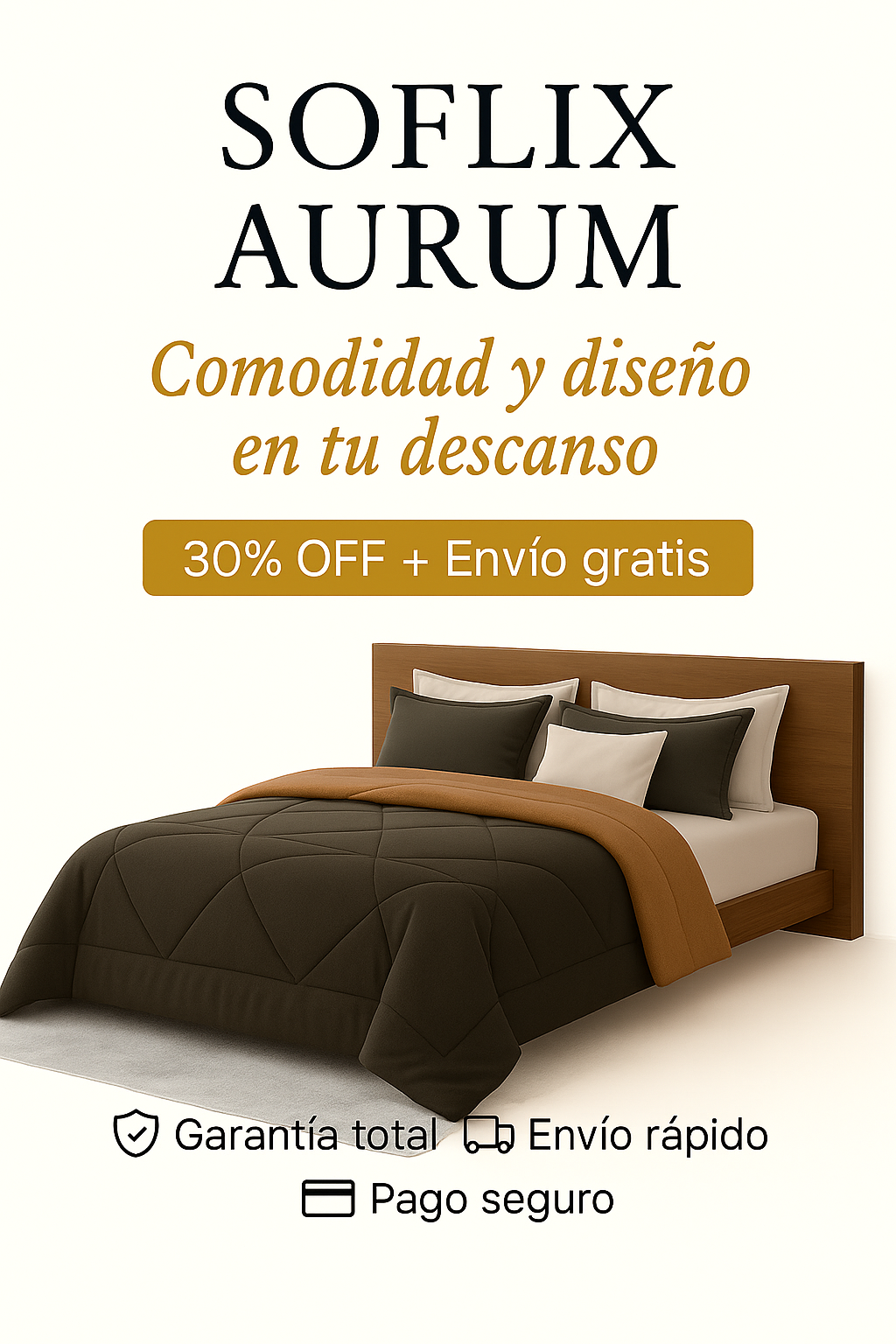 LUNARI “Aurum” — Cama Premium de Confort y Elegancia